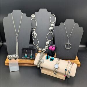 Modern Edge Silver & Color Pop Jewelry Lot – 12 Pieces